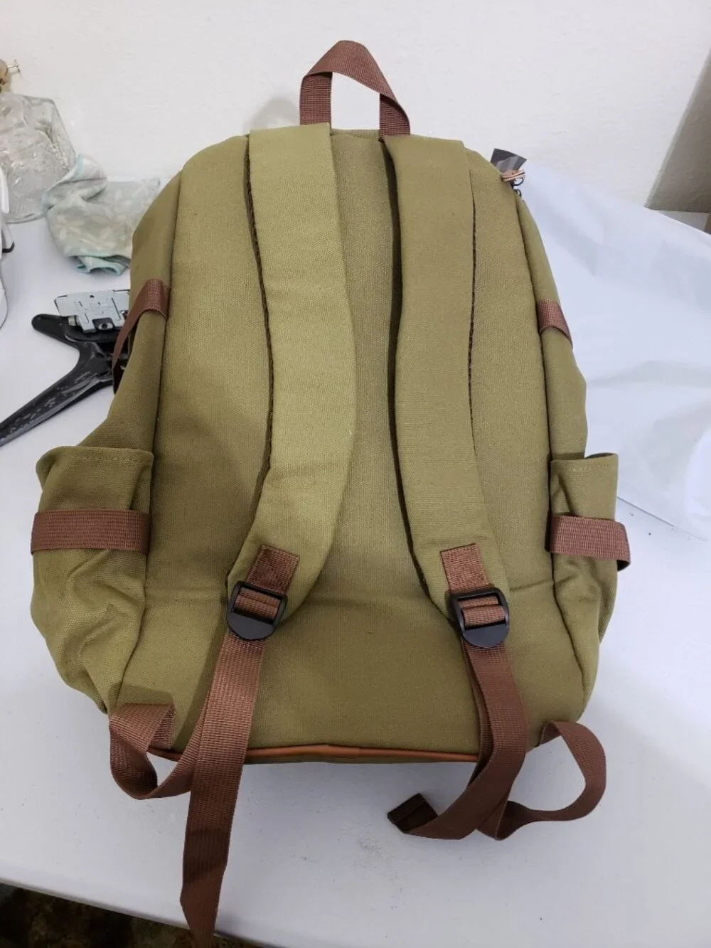 Chukchansi Gold Resort Casino olive laptop travel backpack, duffle bag 18 inches
